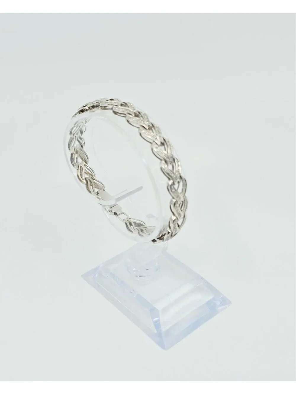 Exquisite 14K Solid White Gold Designer Diamond Tennis Link Bracelet - 6.75